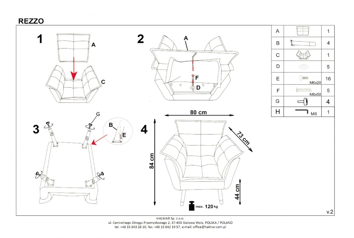 Lounge Chair Rezzo | size: Width: 80cm, Height: 84cm, Depth: 73cm | color: Green | image: 7 | variant: 1004715
