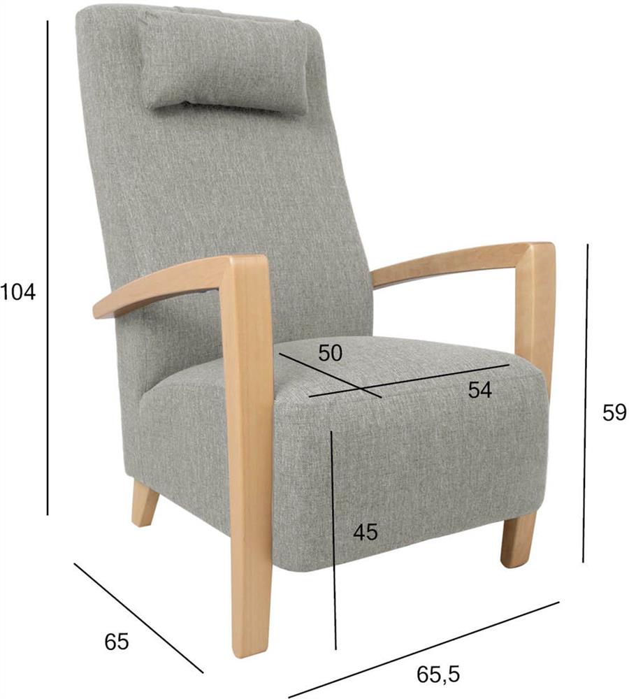 Lounge Chair Ross | size: Width: 65.5cm, Height: 104cm, Depth: 65cm | color: Beige | image: 2 | variant: 1001103