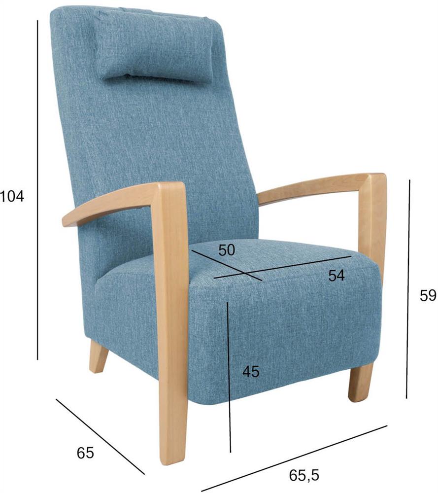 Lounge Chair Ross | size: Width: 65.5cm, Height: 104cm, Depth: 65cm | color: Blue | image: 2 | variant: 1001104