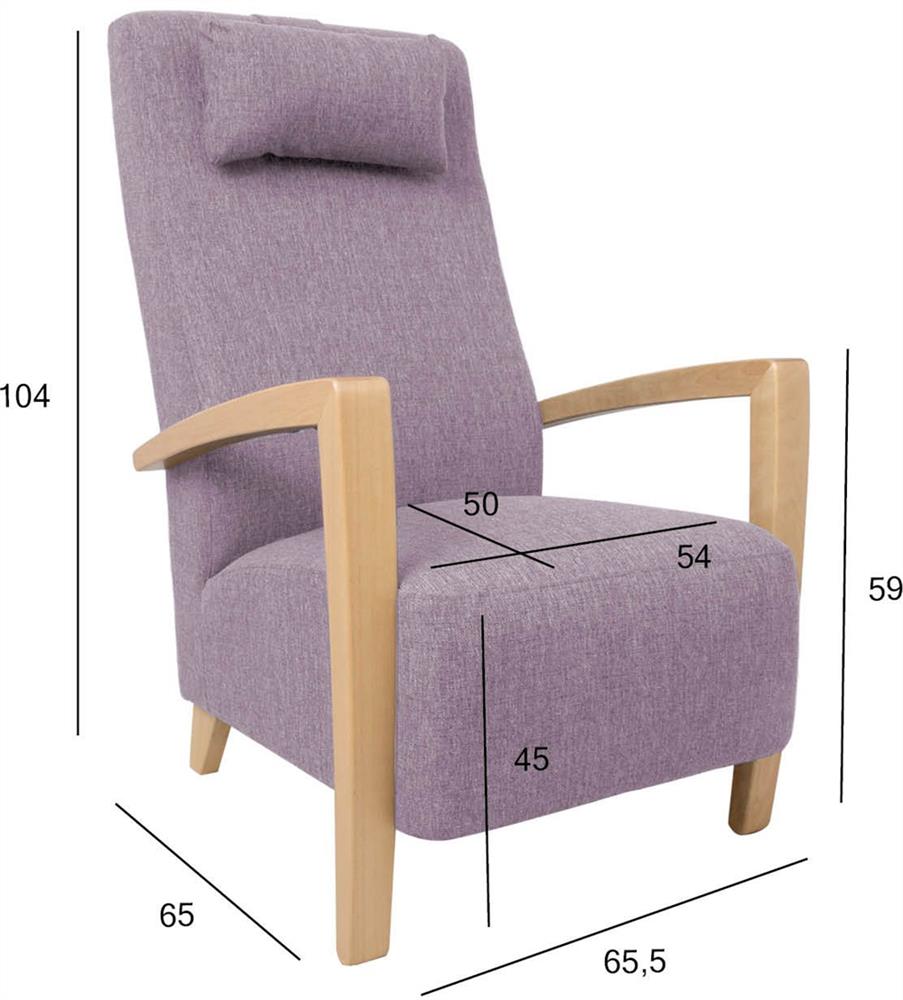 Lounge Chair Ross | size: Width: 65.5cm, Height: 104cm, Depth: 65cm | color: Violet | image: 2 | variant: 1001105