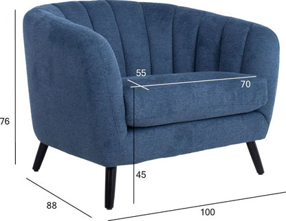 Lounge Chair Stratford | size: Width: 100cm, Height: 76cm, Depth: 88cm | color: Blue | image: 6 | variant: 1001051