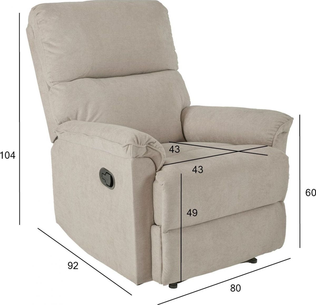 Lounge Chair Swanage | size: Width: 80cm, Height: 104cm, Depth: 92cm | color: Gray | image: 5 | variant: 1001004