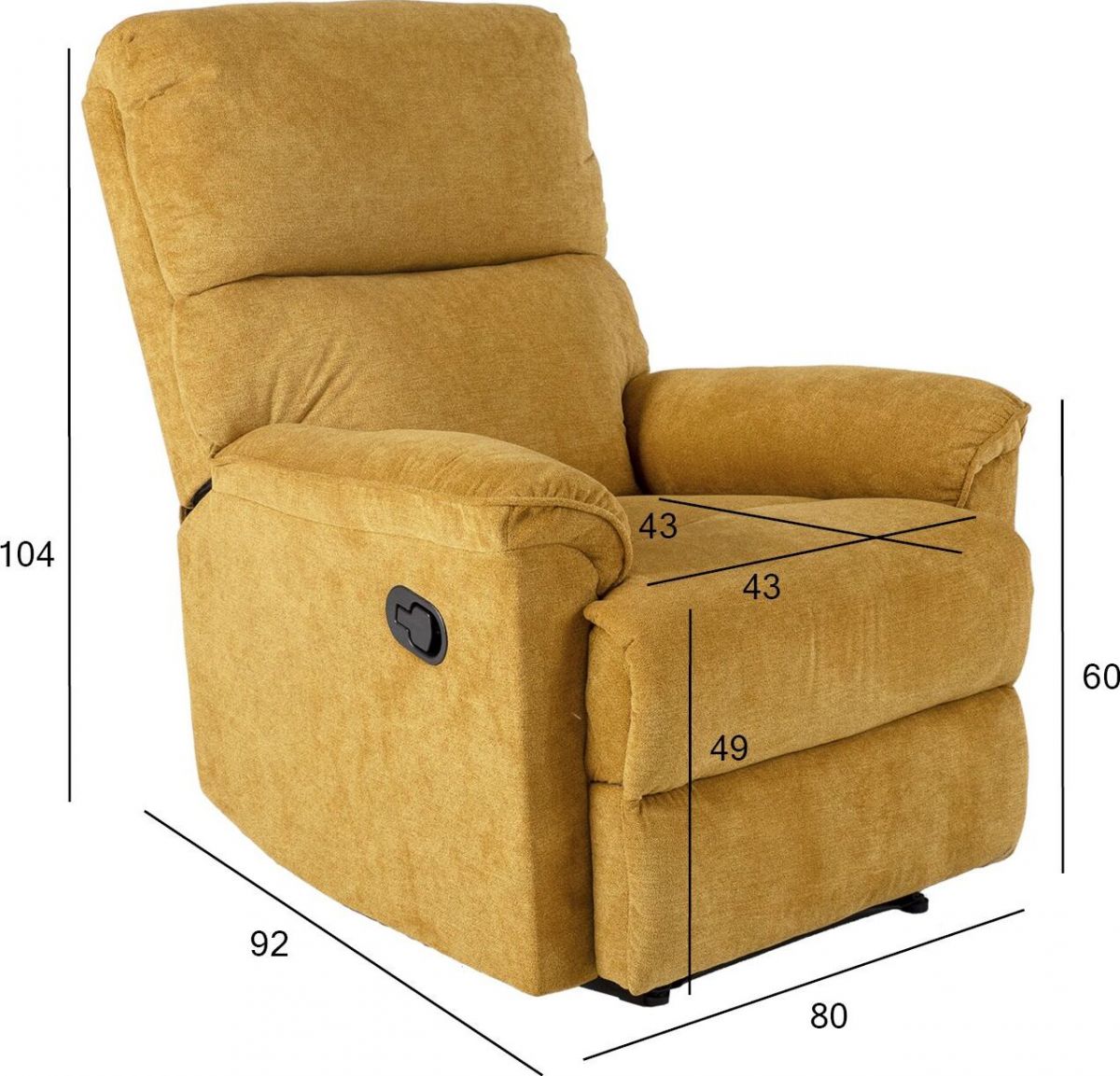 Lounge Chair Swanage | size: Width: 80cm, Height: 104cm, Depth: 92cm | color: Yellow | image: 6 | variant: 1001005