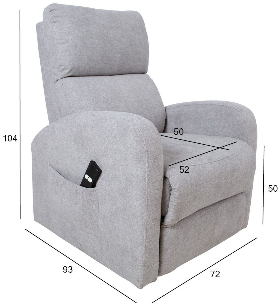 Lounge Chair Tenterden | size: Width: 93cm, Height: 104cm, Depth: 72cm | color: Gray | image: 9 | variant: 1000929