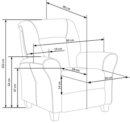 Lounge Chair Tourcoing | size: Width: 90cm, Height: 102cm, Depth: 90cm | color: Gray | image: 5 | variant: 1002694