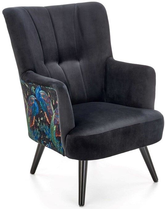 Lounge Chair Trapani | size: Width: 67cm, Height: 95cm, Depth: 82cm | color: Multicolor/Black | image: 1 | variant: 1002803