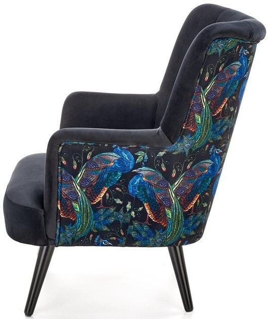 Lounge Chair Trapani | size: Width: 67cm, Height: 95cm, Depth: 82cm | color: Multicolor/Black | image: 2 | variant: 1002803