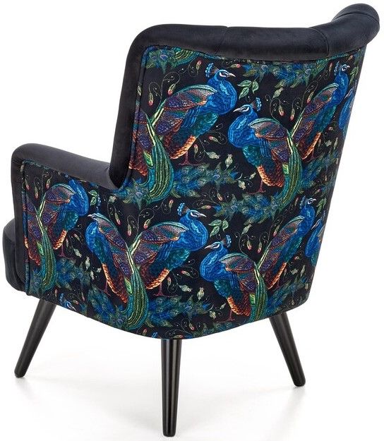 Lounge Chair Trapani | size: Width: 67cm, Height: 95cm, Depth: 82cm | color: Multicolor/Black | image: 3 | variant: 1002803