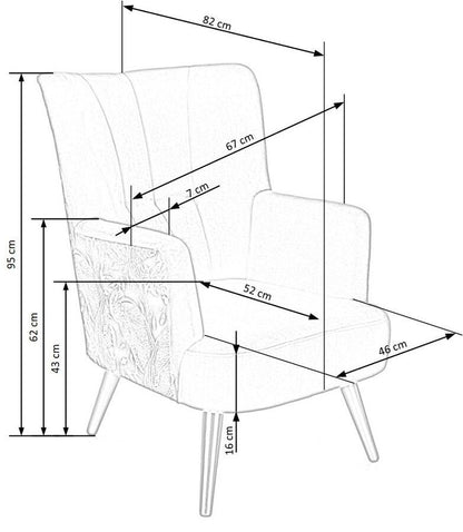 Lounge Chair Trapani | size: Width: 67cm, Height: 95cm, Depth: 82cm | color: Multicolor/Black | image: 9 | variant: 1002803