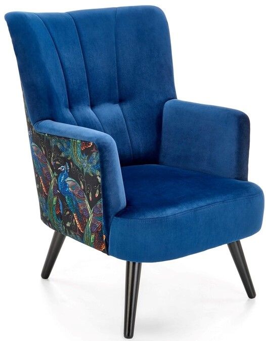 Lounge Chair Trapani | size: Width: 67cm, Height: 95cm, Depth: 82cm | color: Multicolor/Blue | image: 1 | variant: 1002804
