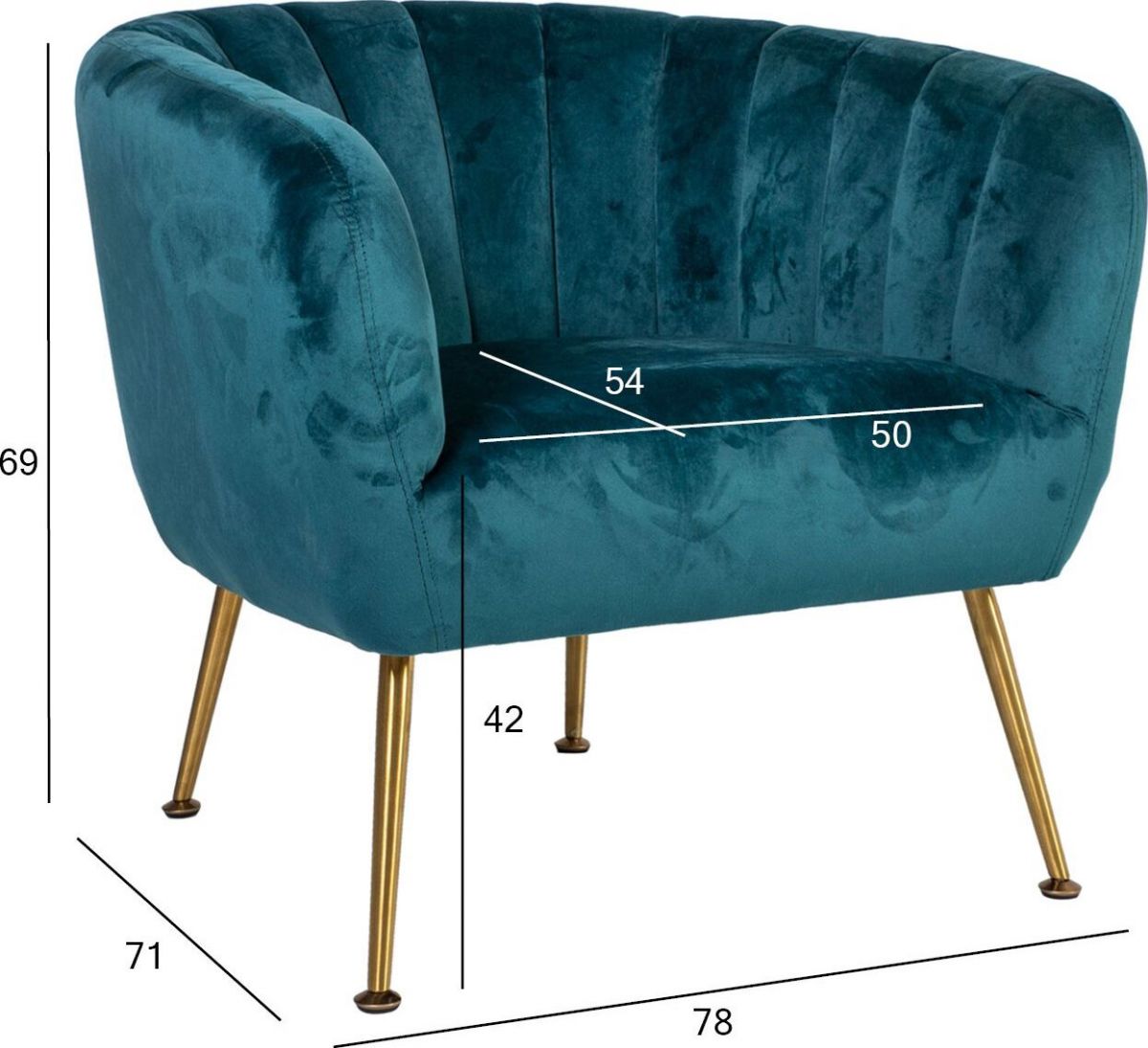 Lounge Chair Tucker | size: Width: 78cm, Height: 69cm, Depth: 71cm | color: Green | image: 4 | variant: 1004934