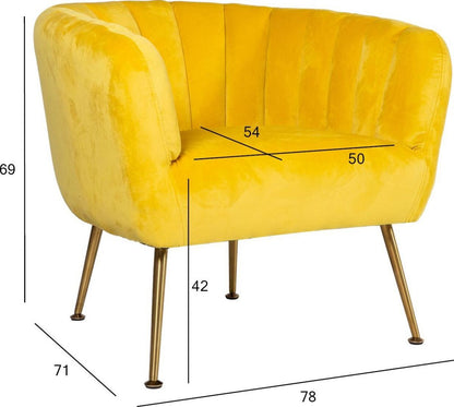 Lounge Chair Tucker | size: Width: 78cm, Height: 69cm, Depth: 71cm | color: Yellow | image: 4 | variant: 1004929
