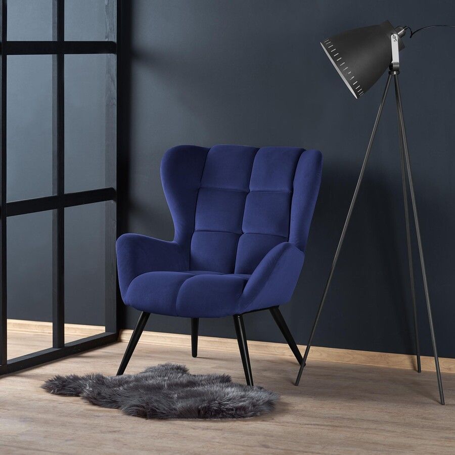 Lounge Chair Tyrion | size: Width: 75cm, Height: 91cm, Depth: 86cm | color: Blue | image: 7 | variant: 1004737