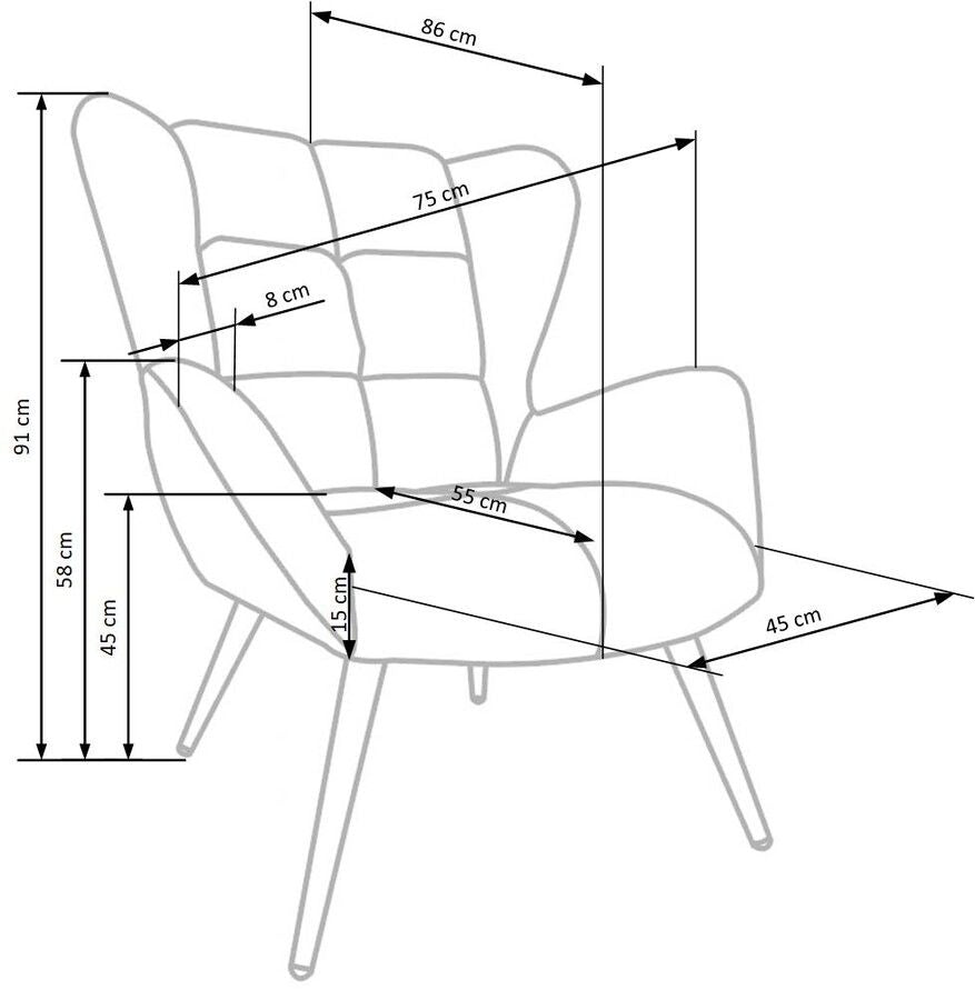 Lounge Chair Tyrion | size: Width: 75cm, Height: 91cm, Depth: 86cm | color: Blue | image: 8 | variant: 1004737