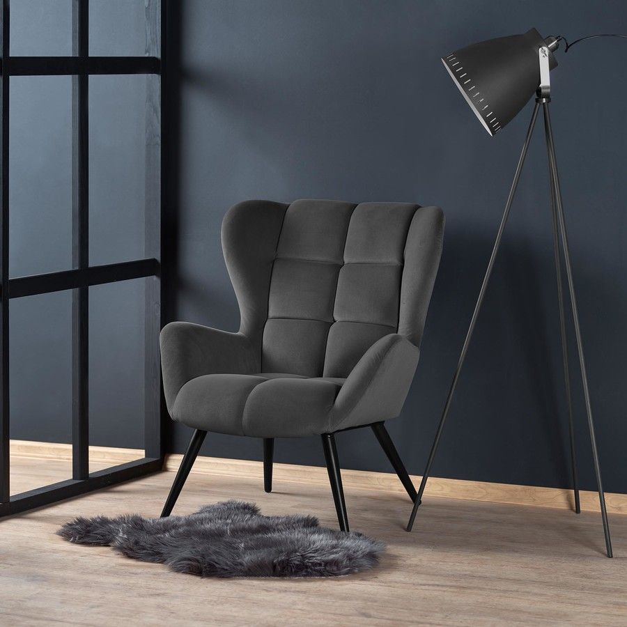 Lounge Chair Tyrion | size: Width: 75cm, Height: 91cm, Depth: 86cm | color: Gray | image: 7 | variant: 1004734