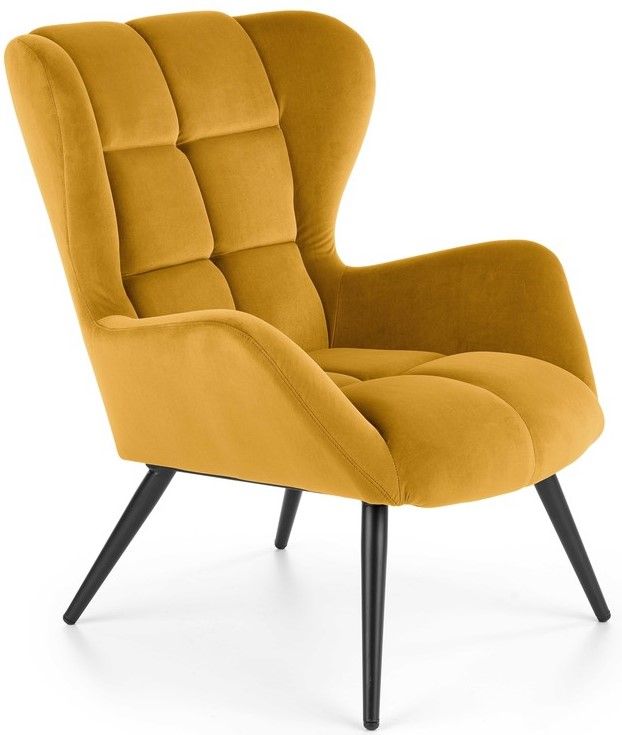 Lounge Chair Tyrion | size: Width: 75cm, Height: 91cm, Depth: 86cm | color: Yellow | image: 1 | variant: 1004738