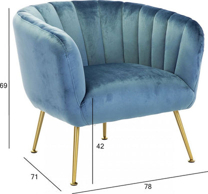 Lounge Chair Upton | size: Width: 78cm, Height: 69cm, Depth: 71cm | color: Blue | image: 3 | variant: 1001098