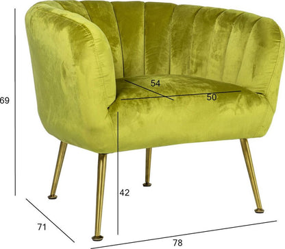 Lounge Chair Upton | size: Width: 78cm, Height: 69cm, Depth: 71cm | color: Green | image: 4 | variant: 1001097