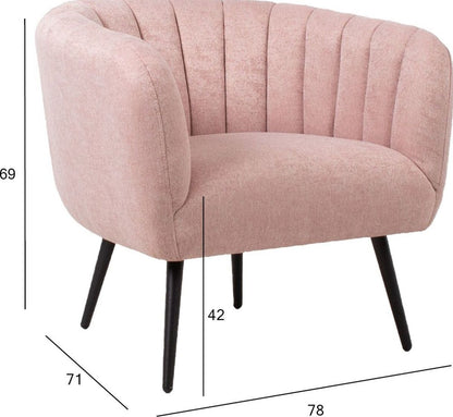 Lounge Chair Upton | size: Width: 78cm, Height: 69cm, Depth: 71cm | color: Pink | image: 6 | variant: 1001099
