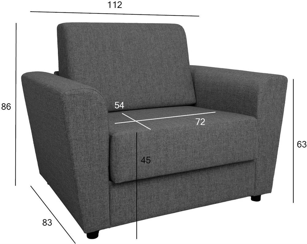 Lounge Chair Vesper | size: Width: 112cm, Height: 86cm, Depth: 83cm | color: Gray | image: 8 | variant: 1005711