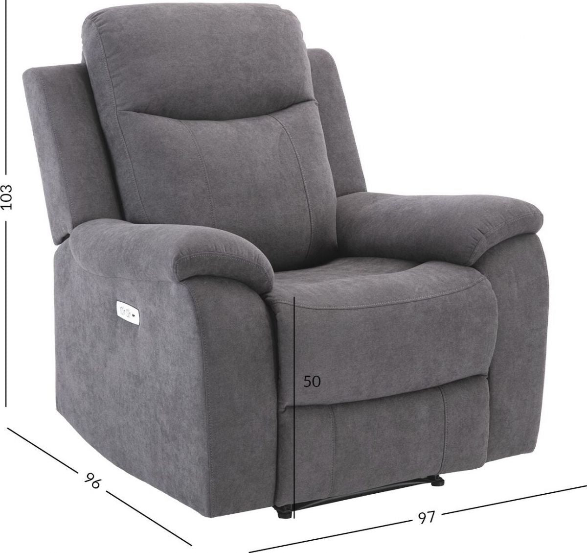 Lounge Chair Warwick | size: Width: 97cm, Height: 103cm, Depth: 96cm | color: Gray | image: 5 | variant: 1001060