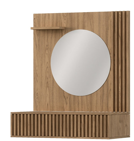 Makeup Table West Abercynon | size: Length: 40cm, Width: 85cm, Height: 100cm | color: Oak | image: 0 | variant: 1017684