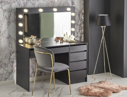 Makeup Table West Machynlleth | size: Length: 55cm, Width: 120cm, Height: 140cm | color: Black | image: 1 | variant: 1007365