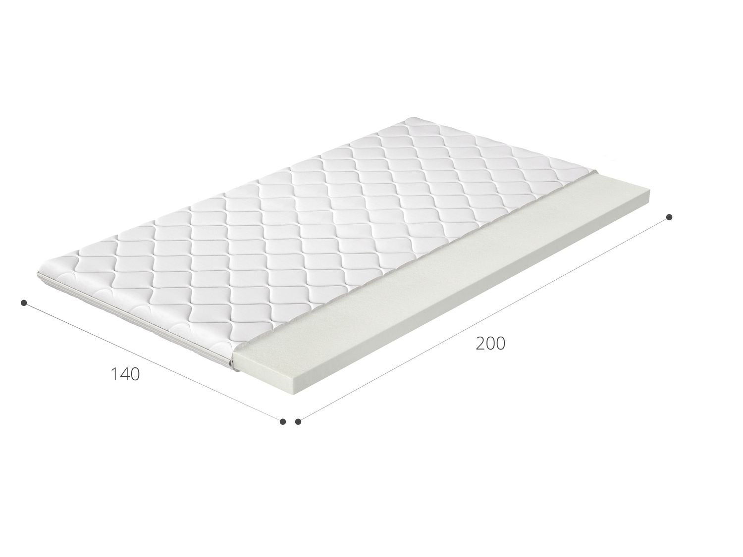 Mattress Topper Cleveland 3 | size: Length: 200cm, Width: 140cm | image: 2 | variant: 1014959