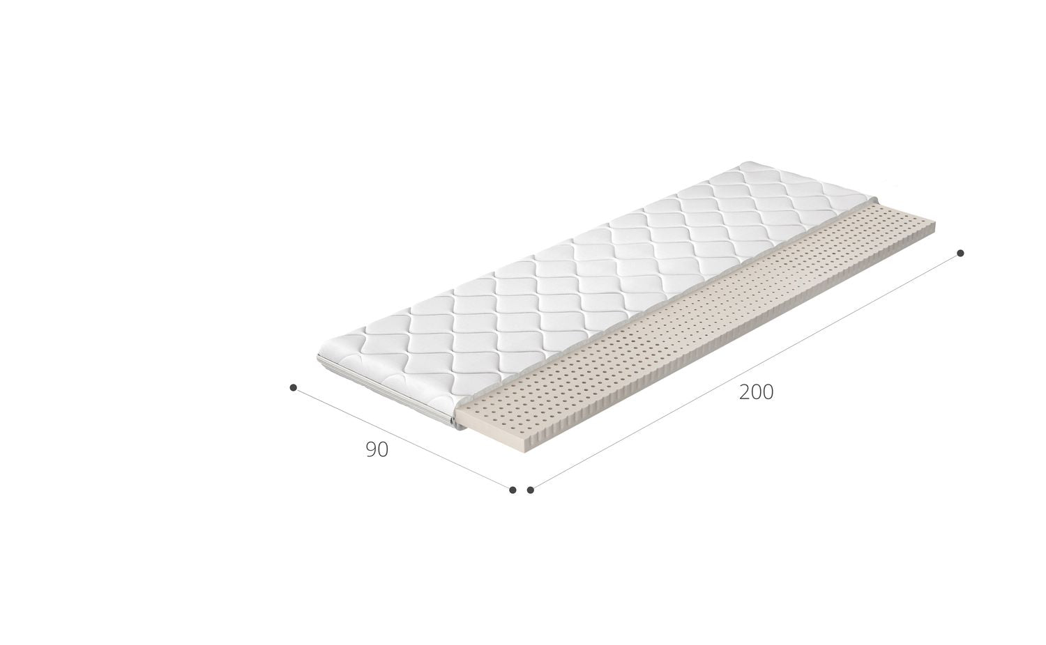 Mattress Topper Latex 1 | size: Length: 200cm, Width: 90cm | image: 2 | variant: 1013984