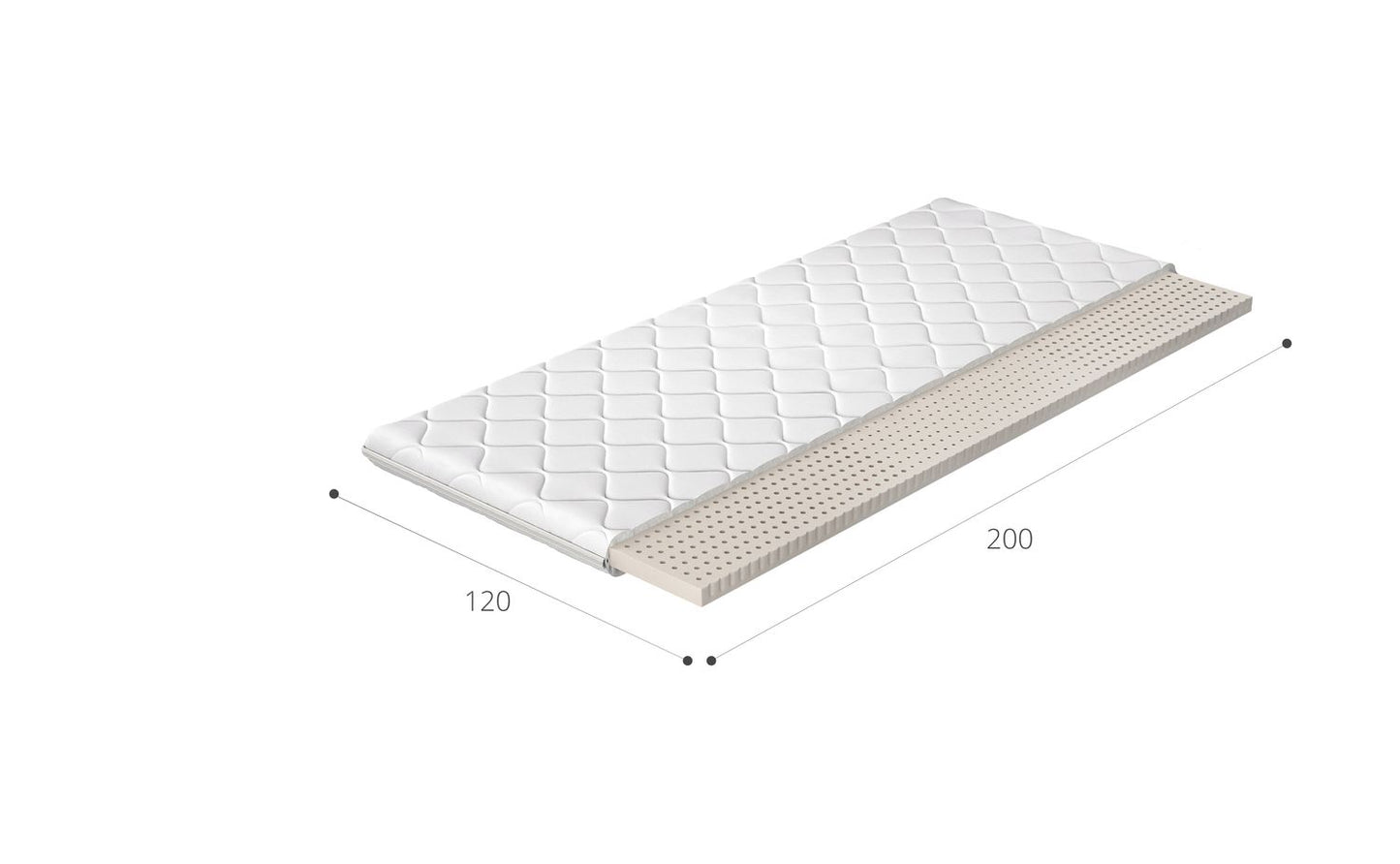 Mattress Topper Latex 2 | size: Length: 200cm, Width: 120cm | image: 2 | variant: 1013985