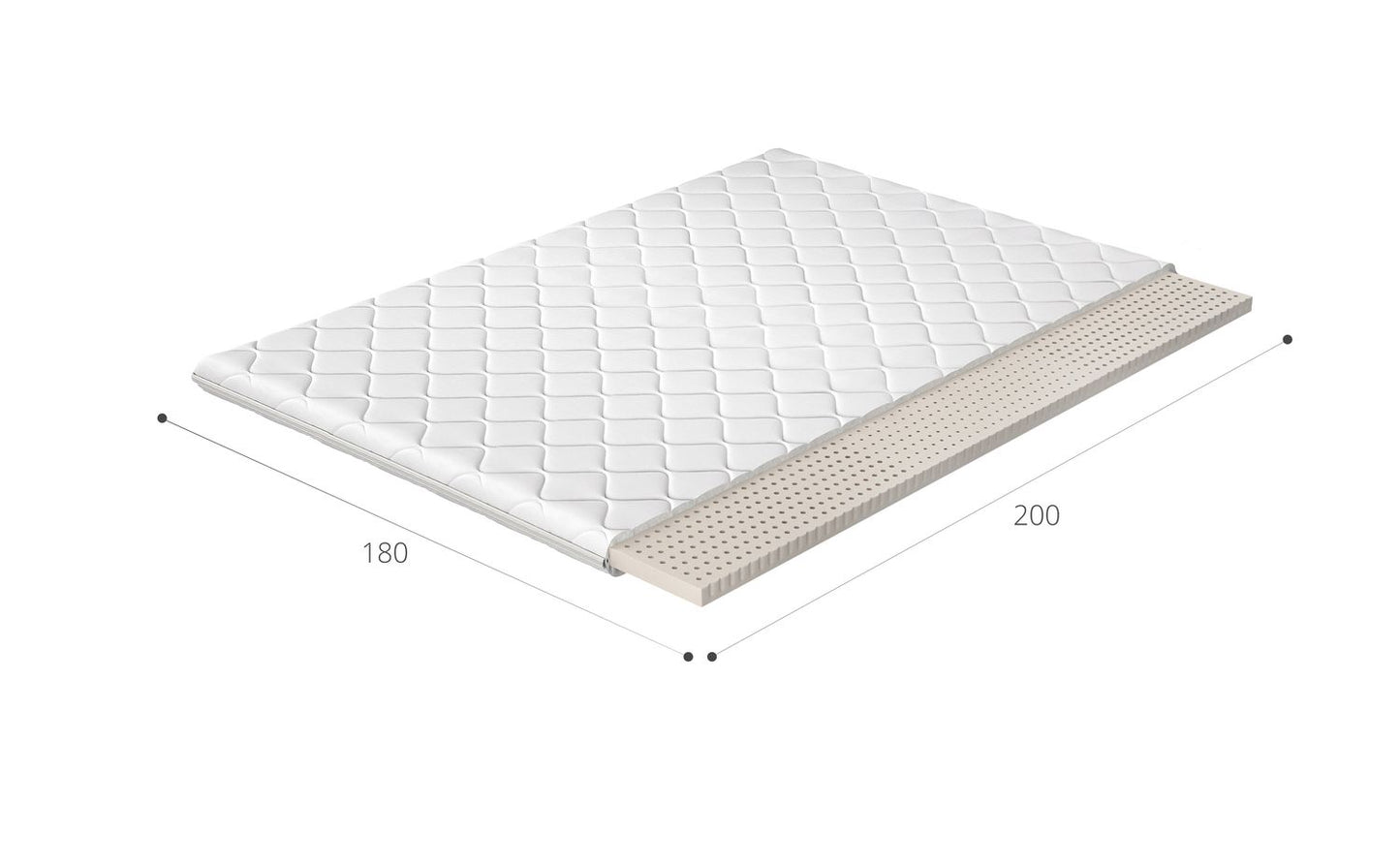 Mattress Topper Latex 5 | size: Length: 200cm, Width: 180cm | image: 2 | variant: 1013988