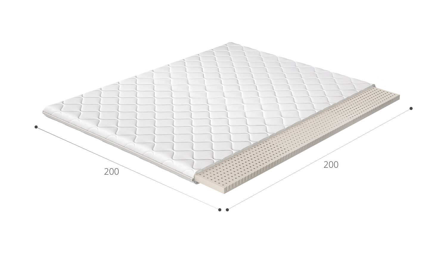 Mattress Topper Latex 6 | size: Length: 200cm, Width: 200cm | image: 2 | variant: 1013989