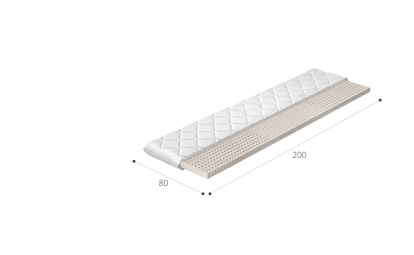 Mattress Topper Latex | size: Length: 200cm, Width: 80cm | image: 2 | variant: 1013983