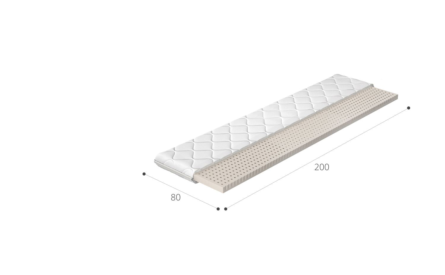 Mattress Topper Latex | size: Length: 200cm, Width: 80cm | image: 2 | variant: 1013983