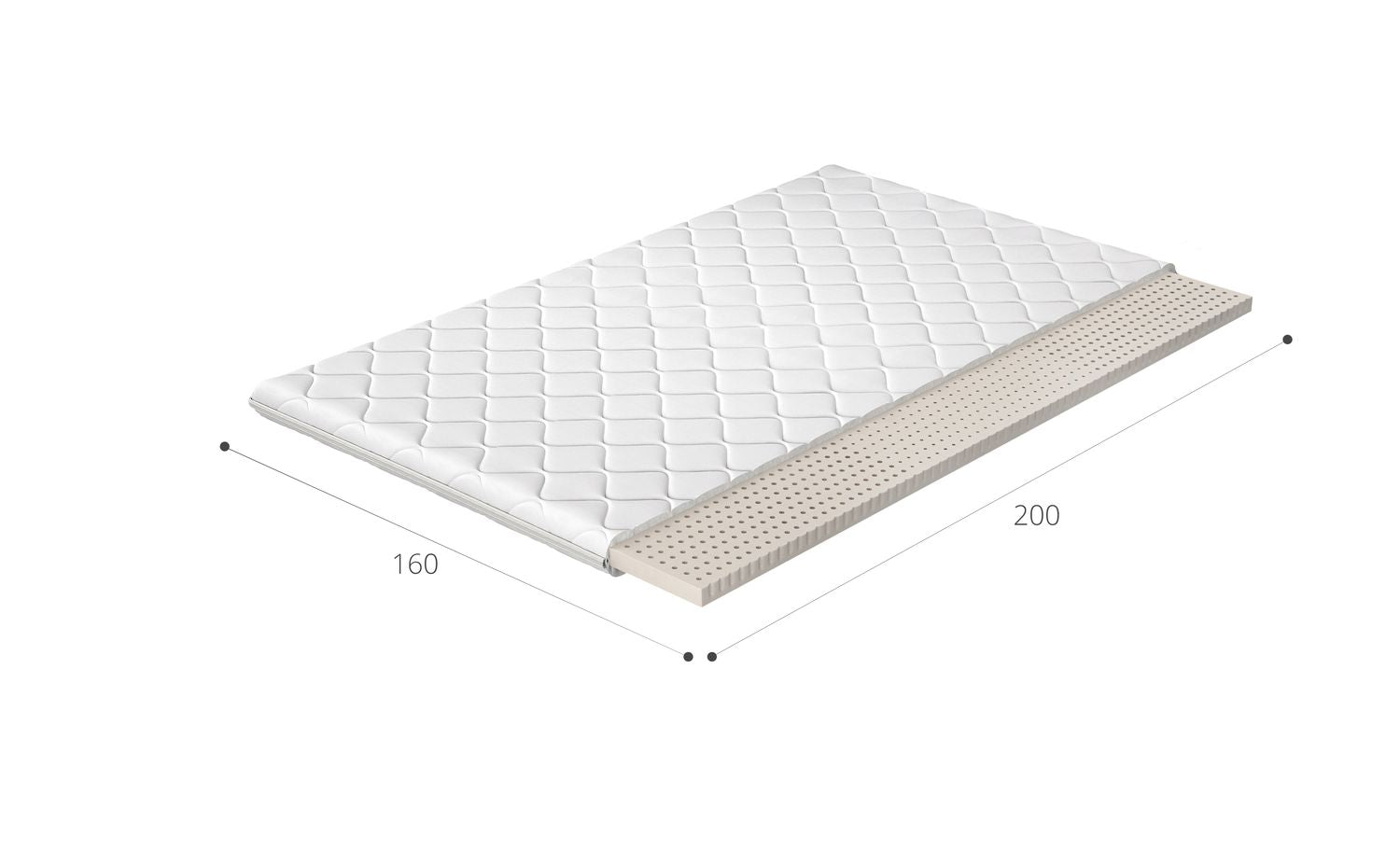 Mattress Topper Thun 4 | size: Length: 200cm, Width: 160cm | image: 2 | variant: 1014967