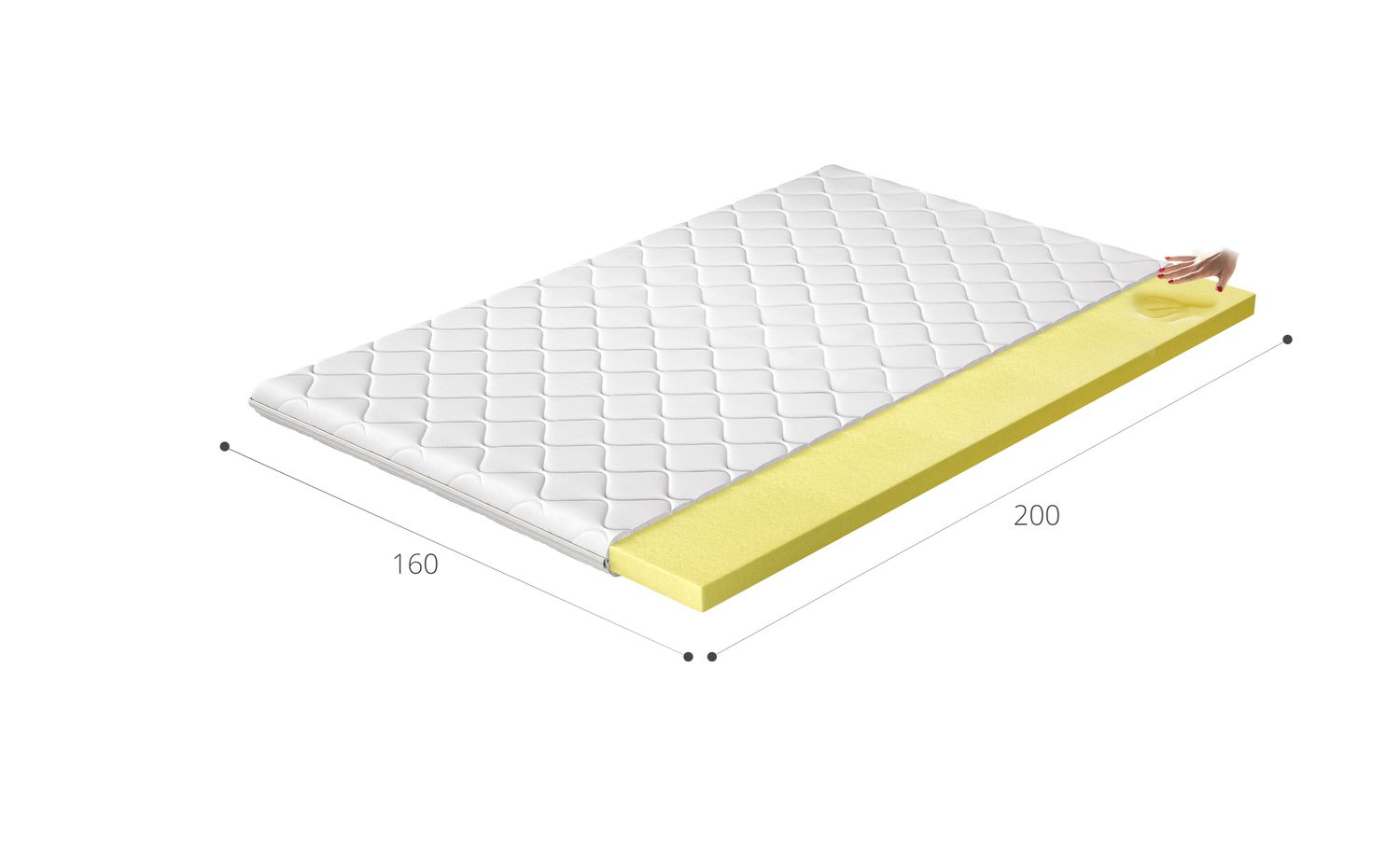 Mattress Topper Visco 4 | size: Length: 200cm, Width: 160cm | image: 2 | variant: 1013994