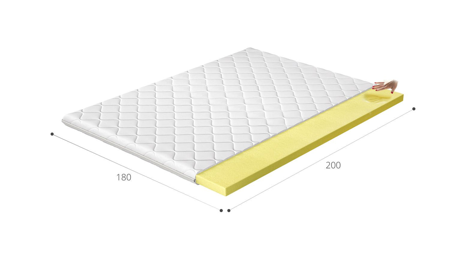 Mattress Topper Visco 5 | size: Length: 200cm, Width: 180cm | image: 2 | variant: 1013995