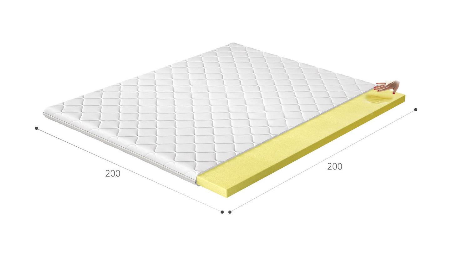 Mattress Topper Visco 6 | size: Length: 200cm, Width: 200cm | image: 2 | variant: 1013996