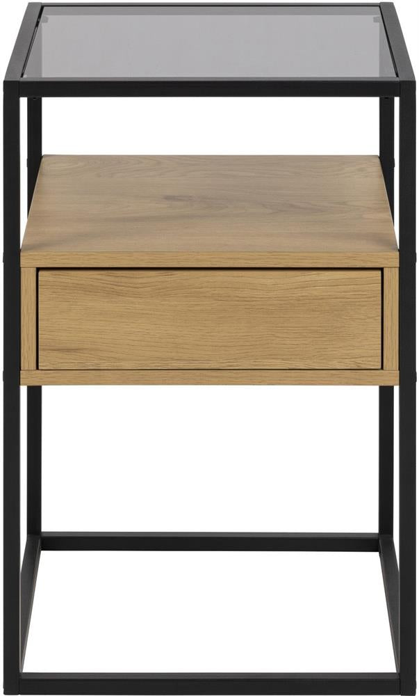 Nightstand East San Marino | size: Width: 40cm, Height: 60cm, Depth: 35cm | color: Black/Oak | image: 2 | variant: 1006080