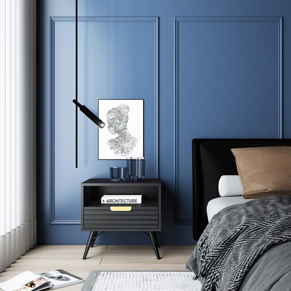 Nightstand East Vatican | size: Width: 45cm, Height: 50cm, Depth: 35cm | color: Black | image: 8 | variant: 1006082