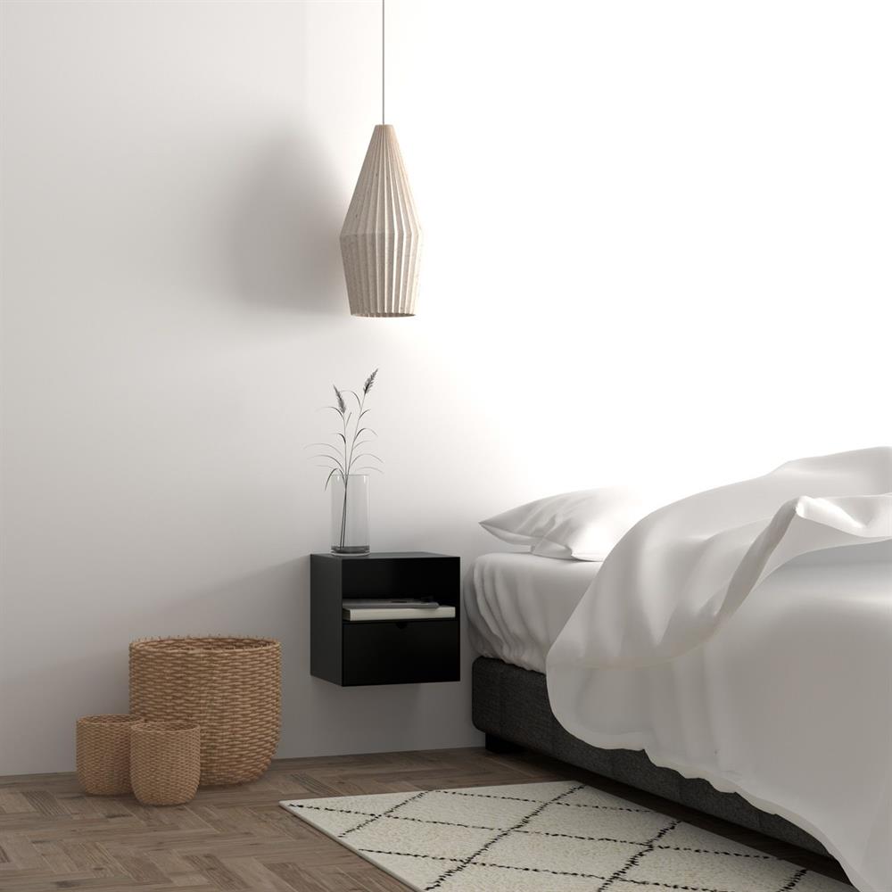 Nightstand Joliet | size: Width: 30cm, Height: 30cm, Depth: 25cm | color: Black | image: 8 | variant: 1016948