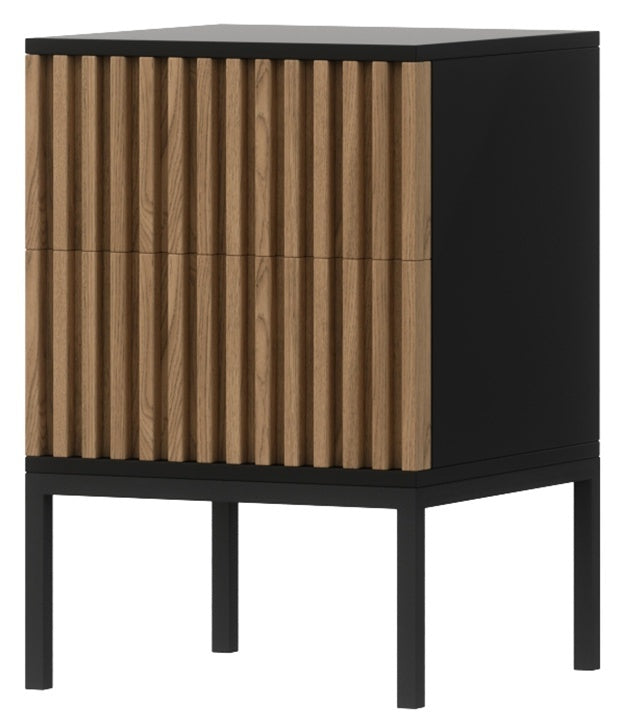 Nightstand Meorati | size: Width: 40cm, Height: 60cm, Depth: 40cm | color: Black/Oak | image: 0 | variant: 1017008