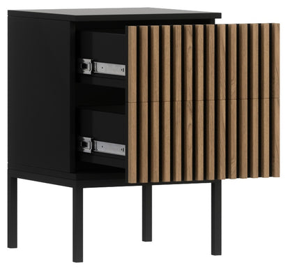 Nightstand Meorati | size: Width: 40cm, Height: 60cm, Depth: 40cm | color: Black/Oak | image: 1 | variant: 1017008
