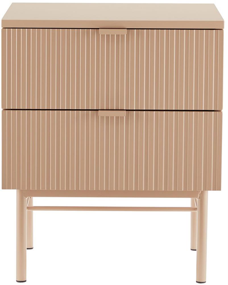 Nightstand Milton | size: Width: 45cm, Height: 55cm, Depth: 40cm | color: Beige | image: 2 | variant: 1000477