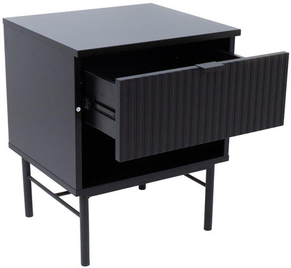 Nightstand Milton | size: Width: 45cm, Height: 55cm, Depth: 40cm | color: Black | image: 2 | variant: 1000475