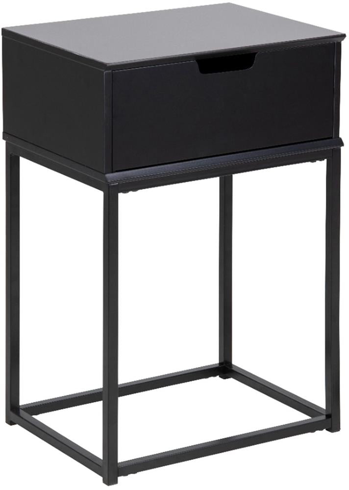 Nightstand Mitra 2 | size: Width: 40cm, Height: 61.5cm, Depth: 30cm | color: Black | image: 1 | variant: 1017689