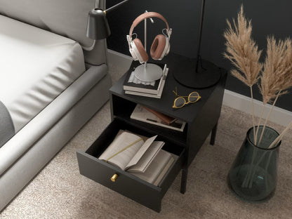 Nightstand West Cairo 1 | size: Width: 40cm, Height: 50cm, Depth: 40cm | color: Black | image: 1 | variant: 1015051