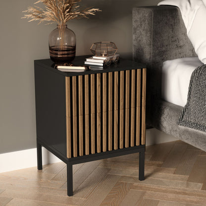 Nightstand West Welshpool | size: Width: 40cm, Height: 60cm, Depth: 40cm | color: Black/Oak | image: 2 | variant: 1017647