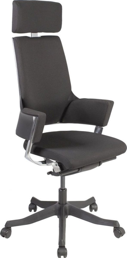 Office Chair Aberdyfi | size: Width: 60cm, Height: 116-128.5cm, Depth: 47cm | color: Black | image: 1 | variant: 1001156