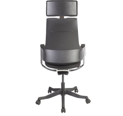 Office Chair Aberdyfi | size: Width: 60cm, Height: 116-128.5cm, Depth: 47cm | color: Black | image: 3 | variant: 1001156